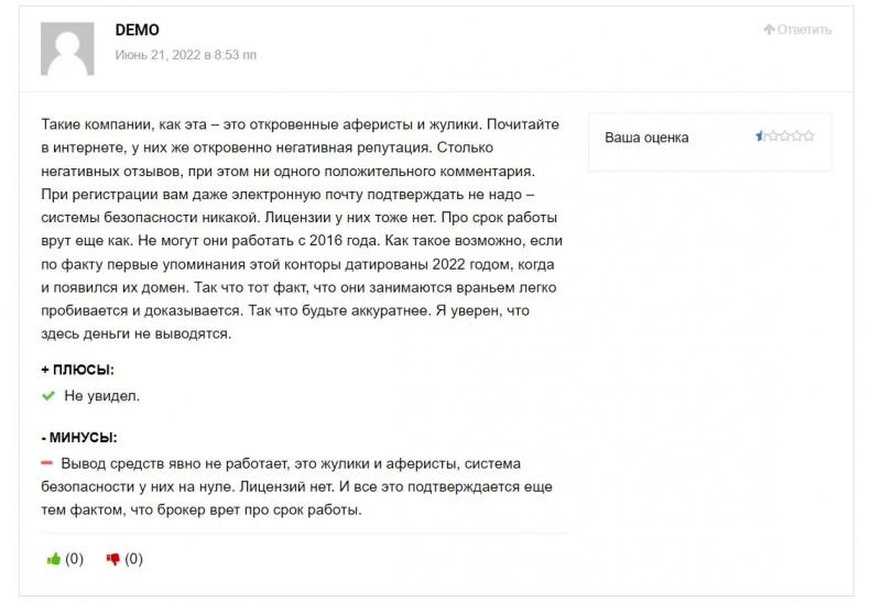 Отзывы о брокере Fynrods в 2022 году
