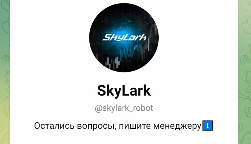 SkyLark (t.me/skylark_robot) Телеграм-бот мошенников!