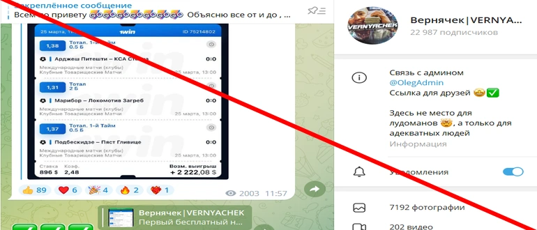 Вернячек vernyachek отзывы телеграмм канал